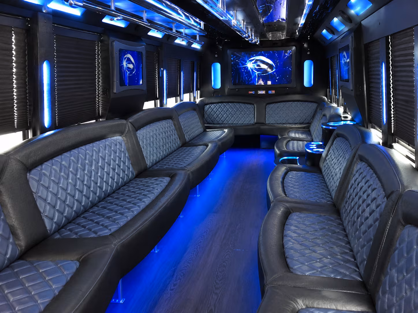 Group beside a Mercedes Sprinter limo in Macon