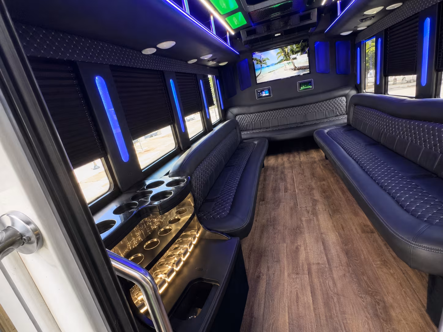 Macon Bachelor & Bachelorette Transportation party bus interior