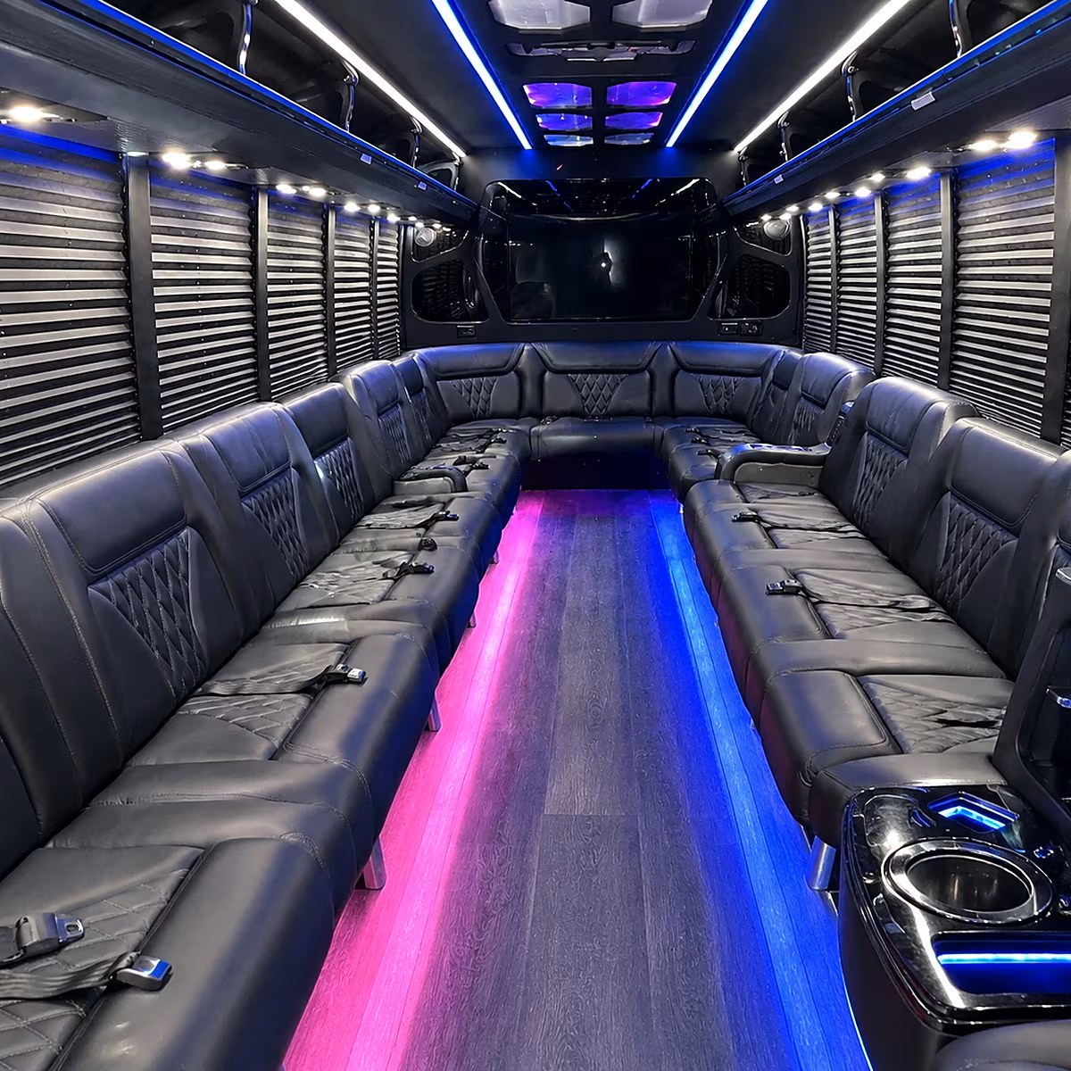 Macon Concert & Music Festival Transportation party bus interior