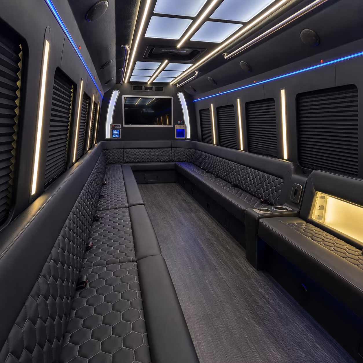 Macon Concert & Music Festival Transportation party bus interior