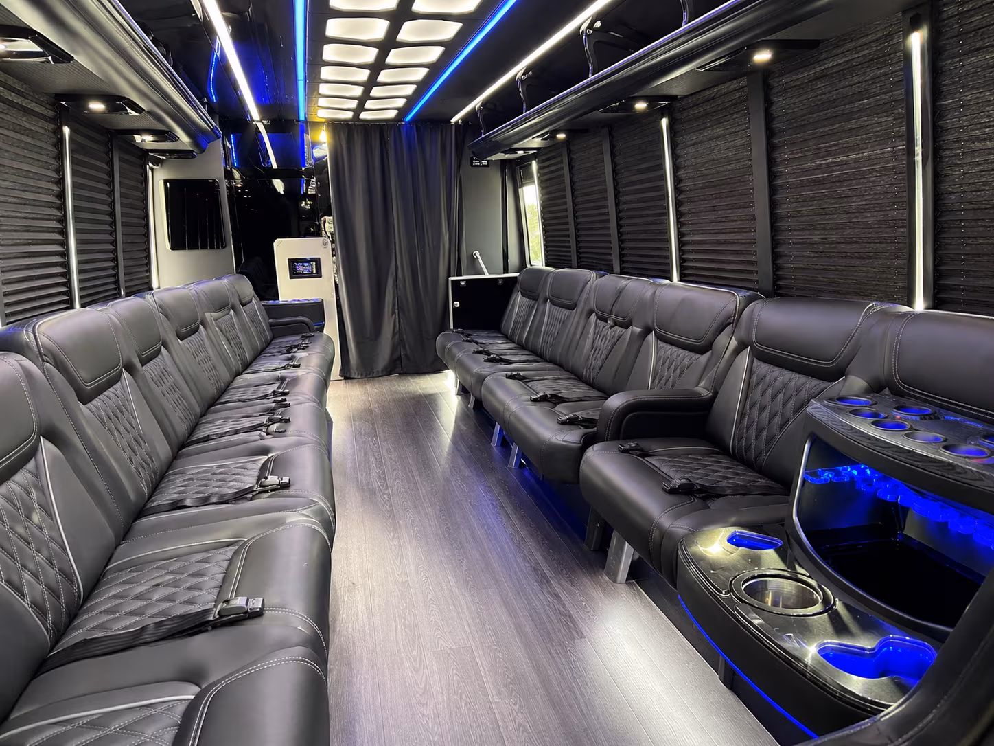 Macon Private Event Transportation party bus interior