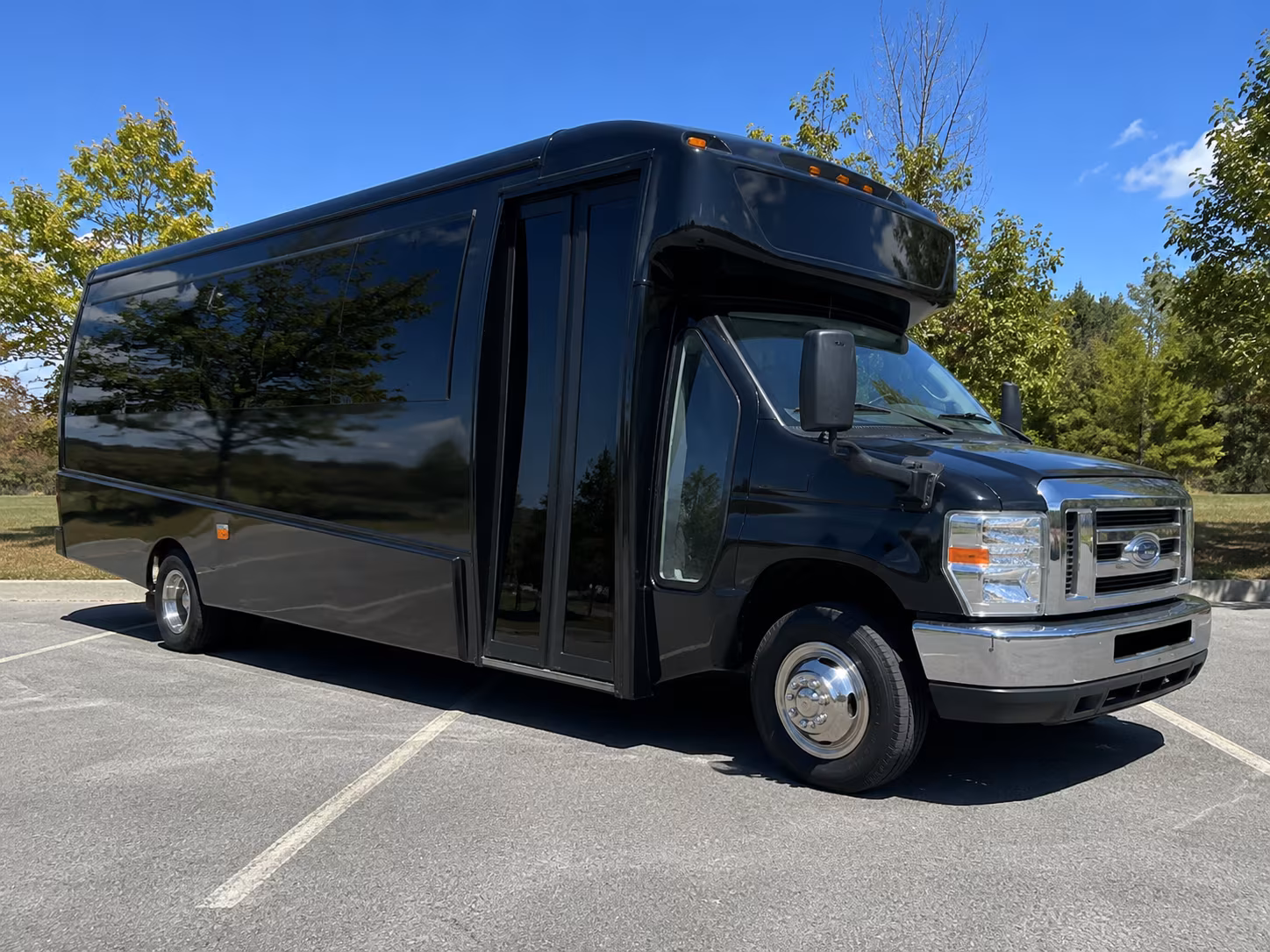 Macon School Event Transportation party bus exterior