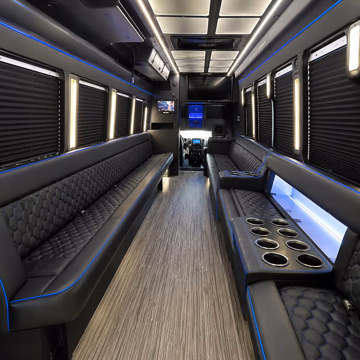 Macon Wedding Transportation party bus interior