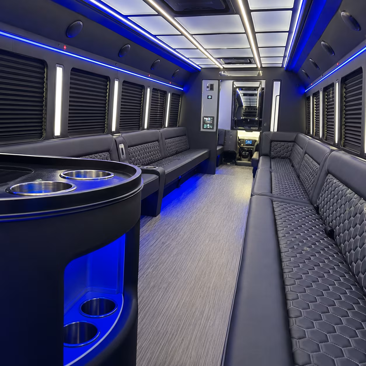 Macon Winery Tour & Pub Crawl Transportation party bus interior