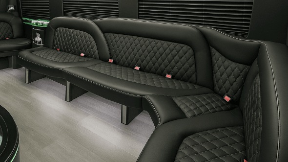 Interior of Charter Bus Company Atlanta's 14 Passenger Sprinter Limousine in Atlanta