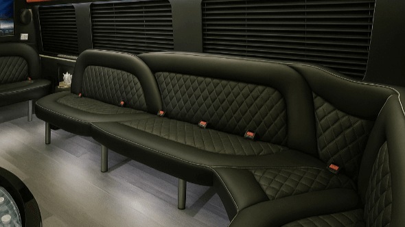 Interior of Charter Bus Company Atlanta's 15 Passenger Party Bus in Atlanta