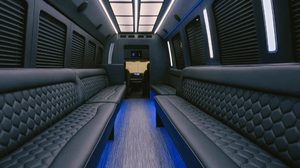 25 passenger party bus interior