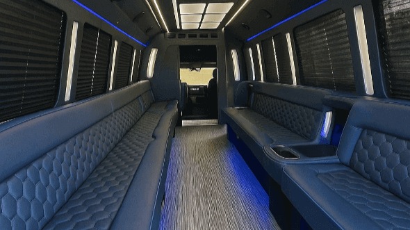 Interior of Charter Bus Company Sandy Springs's 30 Passenger Party Bus in Sandy Springs