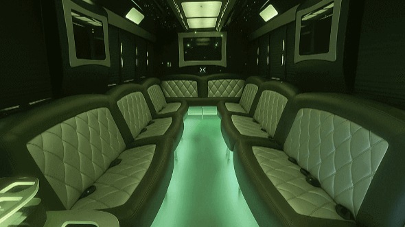 Interior of Macon Party Bus Company's 40 Passenger Party Bus in Macon