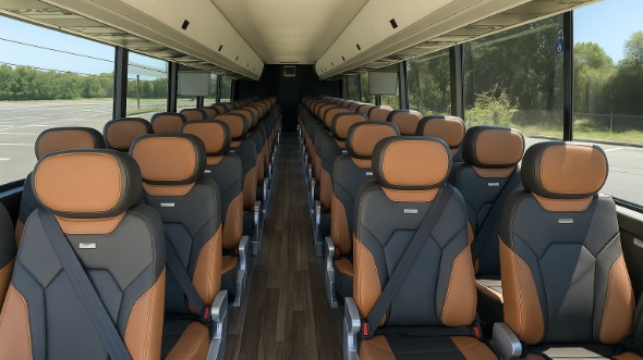 Interior of Charter Bus Company Macon's 45 Passenger Charter Bus in Macon