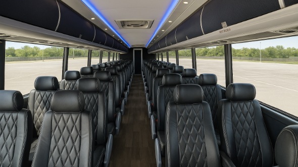 Interior of Charter Bus Company Macon's 48 Passenger Charter Bus in Macon