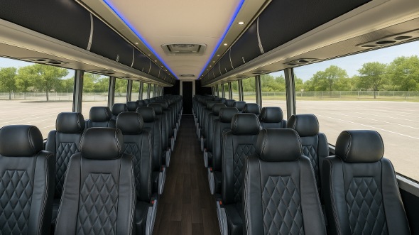 Interior of Charter Bus Company Macon's 51 Passenger Charter Bus in Macon