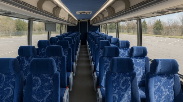 Interior of Charter Bus Company Macon's 55 Passenger Charter Bus in Macon