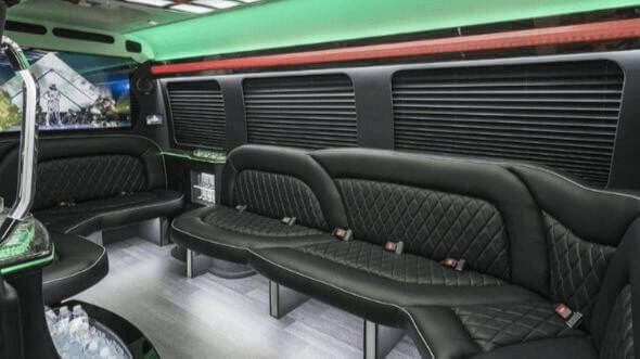 macon 15 passenger party bus interior